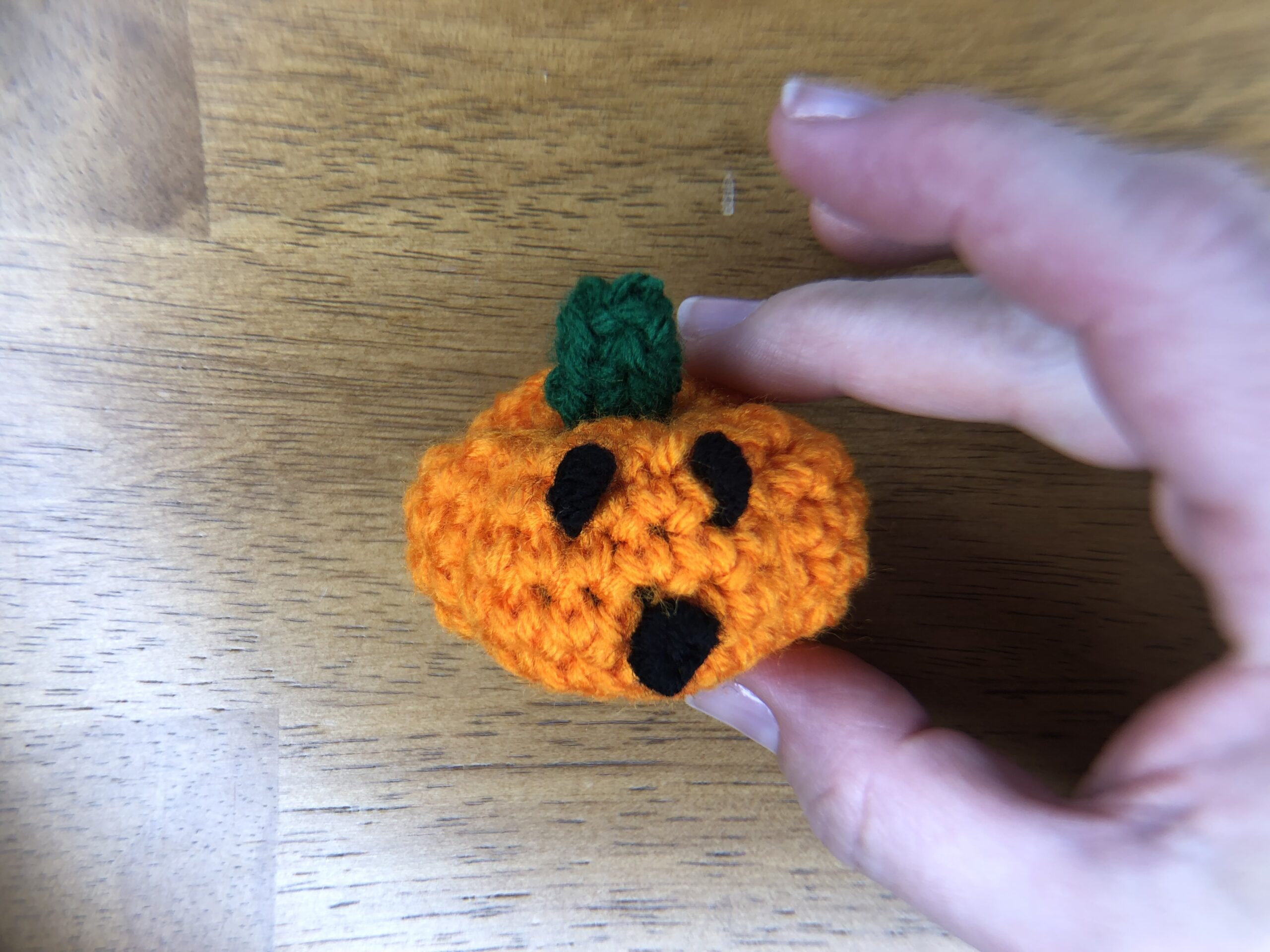 finished baby jack-o-lantern pumpkin!