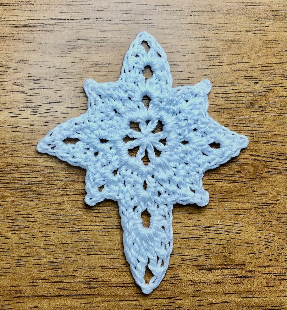 completed christmas star ornament